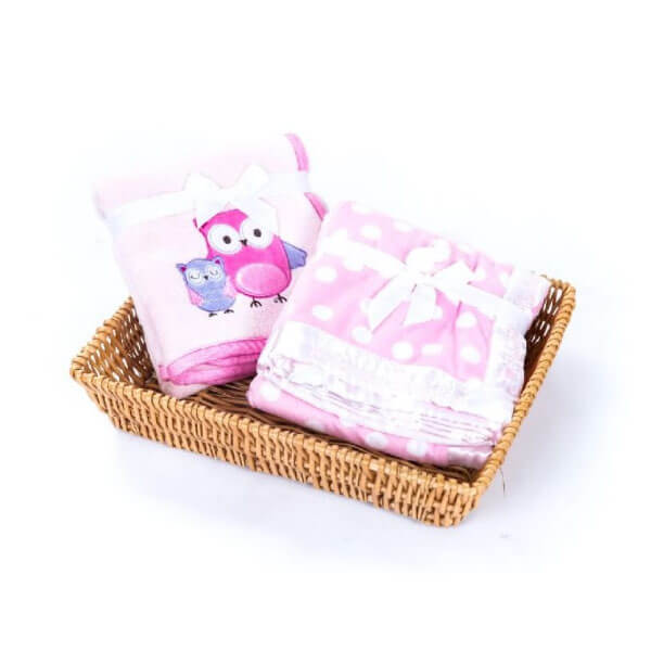 Solid Plush Baby Blanket Solid Micro Mink Binding
